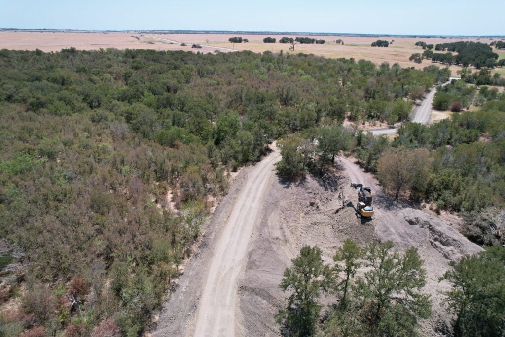 Dirt work project shaping land for construction in Centerville TX