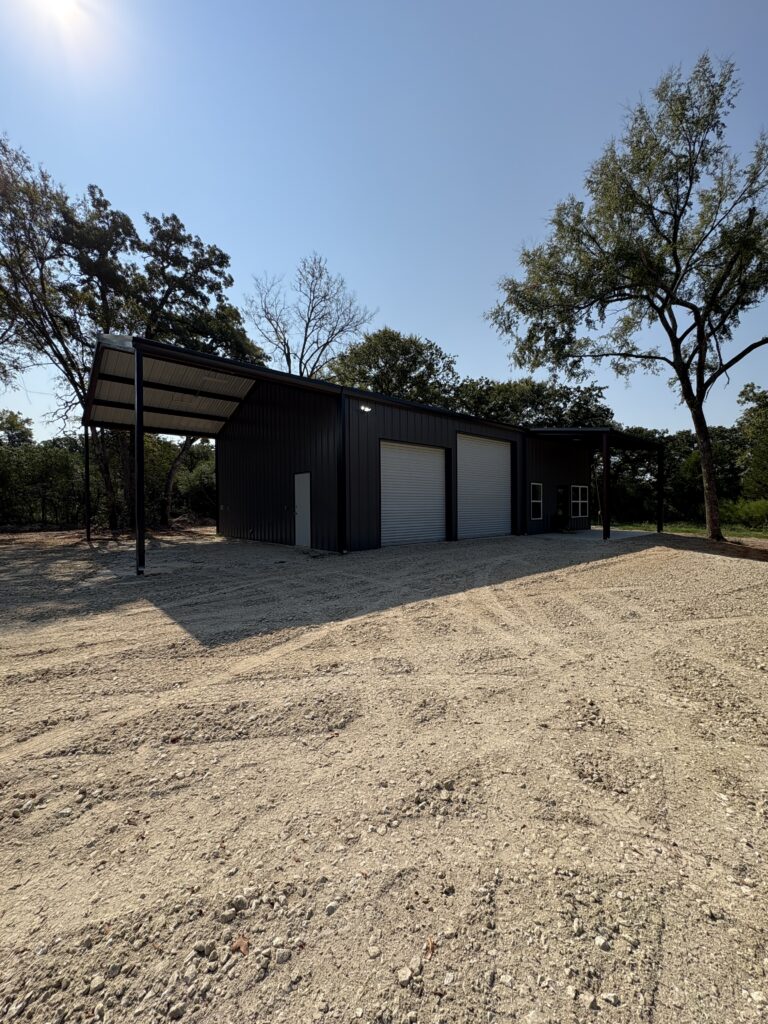 Barndominium build on rural property in Texas
