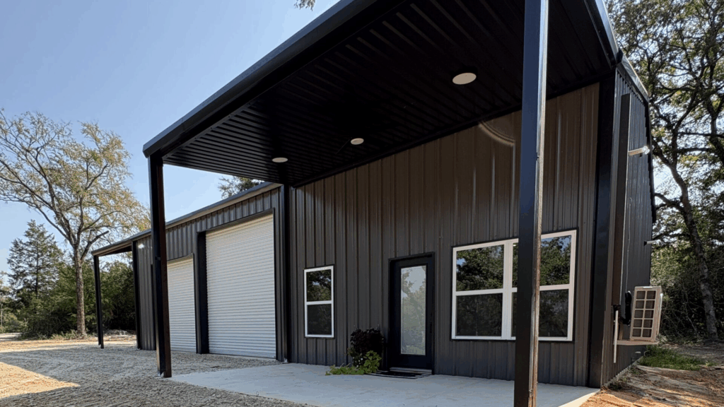 Barndominium build on rural property in Texas